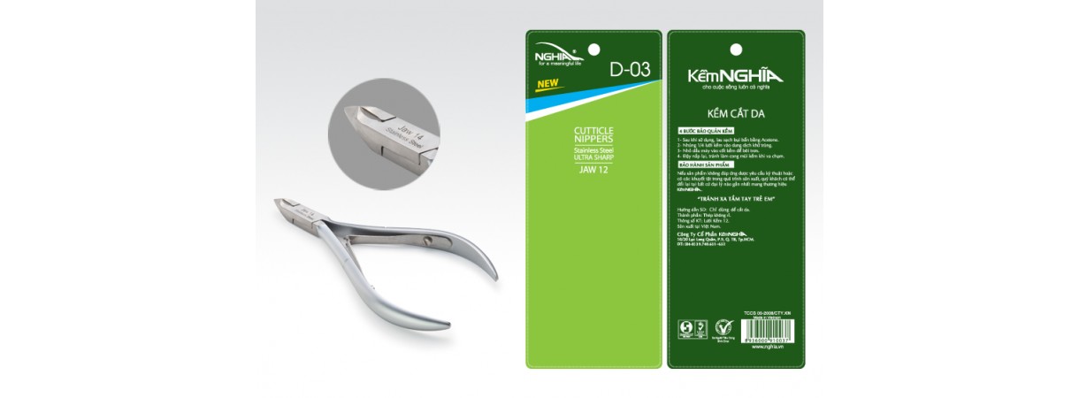NGHIA D-03#16: Cuticle Nippers (Stainless Steel)